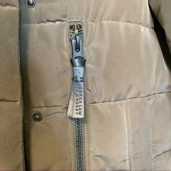 Derek Lam 10 Crossby army green faux fur hooded jacket - Picture 2 of 13